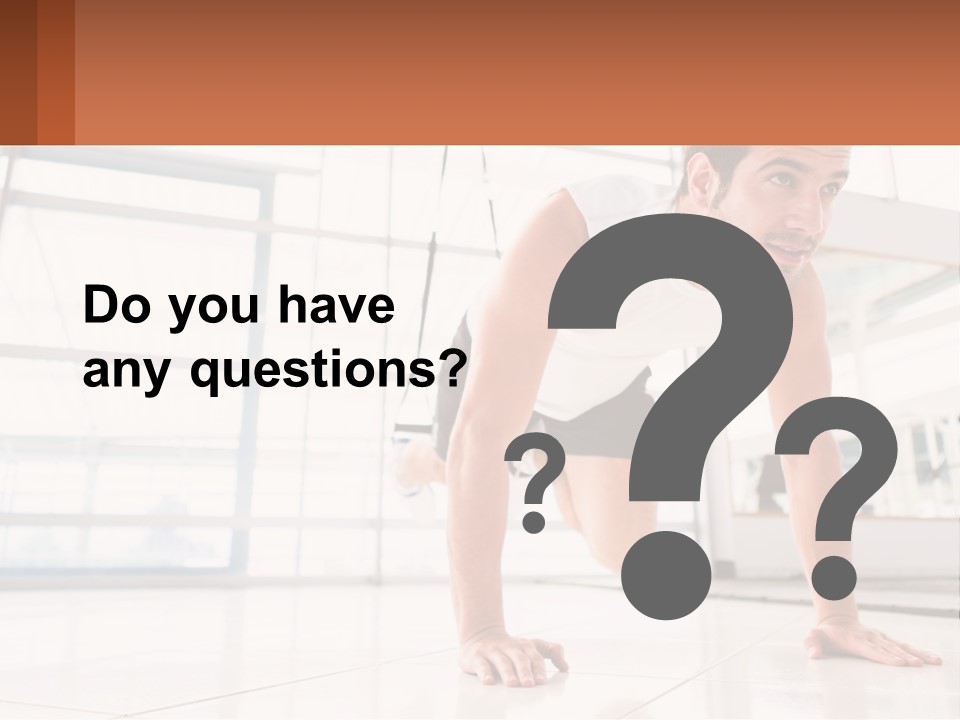 A Man Doing Push Ups In A Gym PowerPoint Template