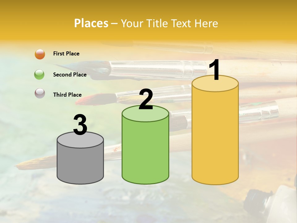 A Group Of Paintbrushes Sitting On Top Of A Table PowerPoint Template