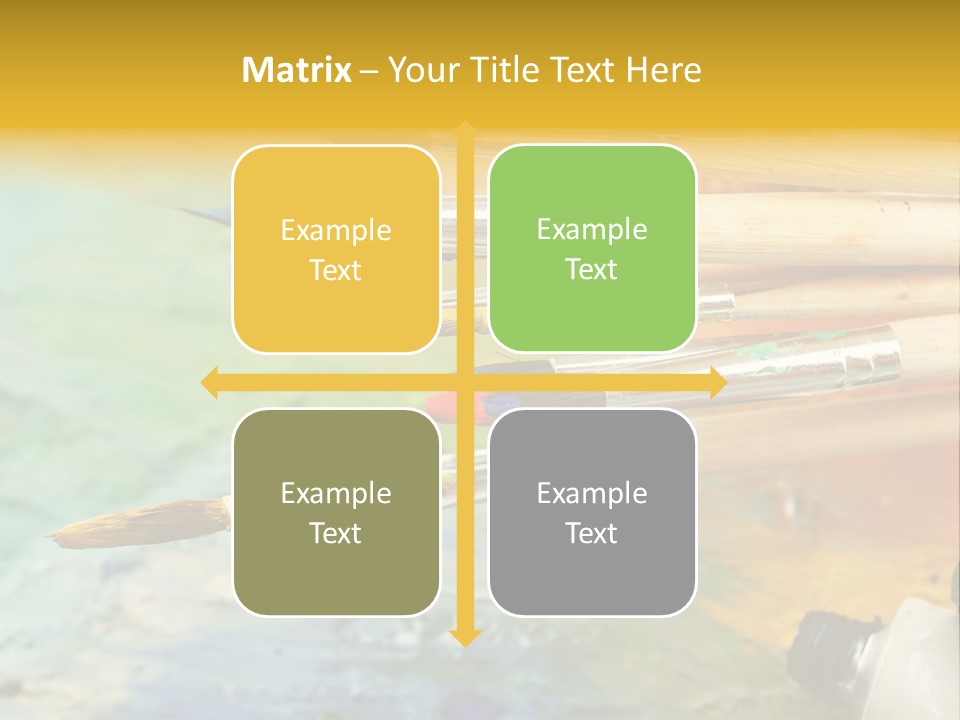 A Group Of Paintbrushes Sitting On Top Of A Table PowerPoint Template