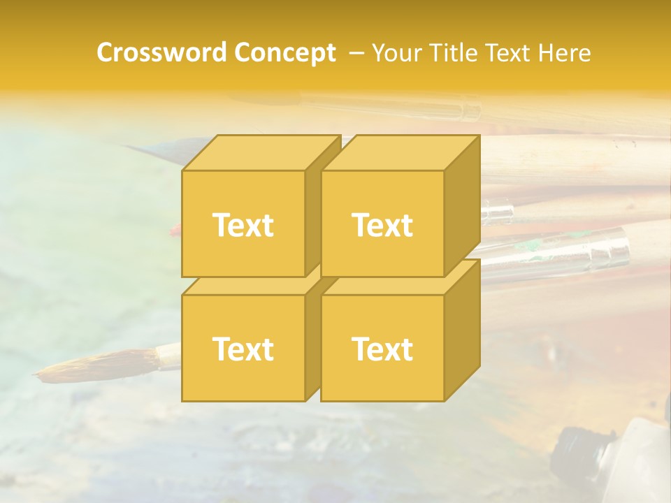 A Group Of Paintbrushes Sitting On Top Of A Table PowerPoint Template