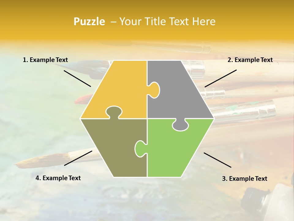 A Group Of Paintbrushes Sitting On Top Of A Table PowerPoint Template