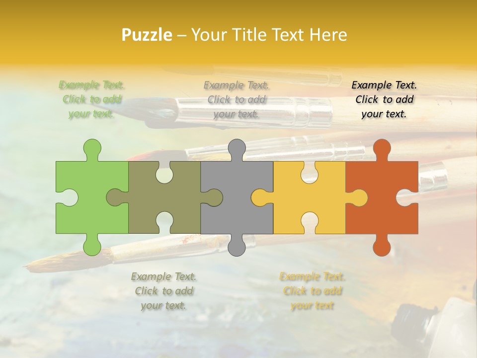 A Group Of Paintbrushes Sitting On Top Of A Table PowerPoint Template