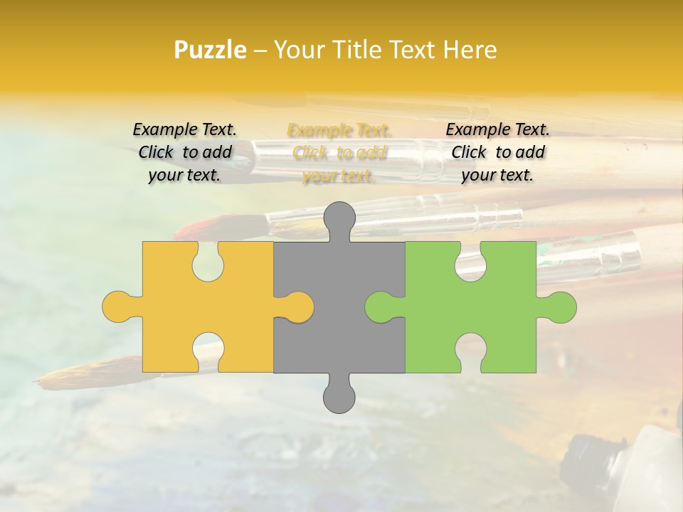 A Group Of Paintbrushes Sitting On Top Of A Table PowerPoint Template