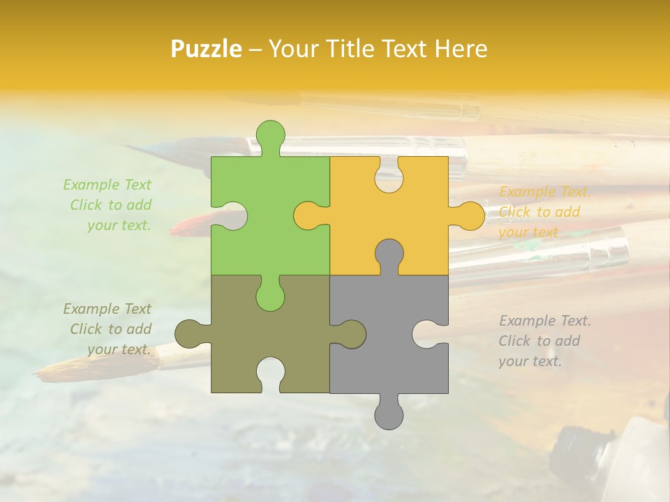 A Group Of Paintbrushes Sitting On Top Of A Table PowerPoint Template