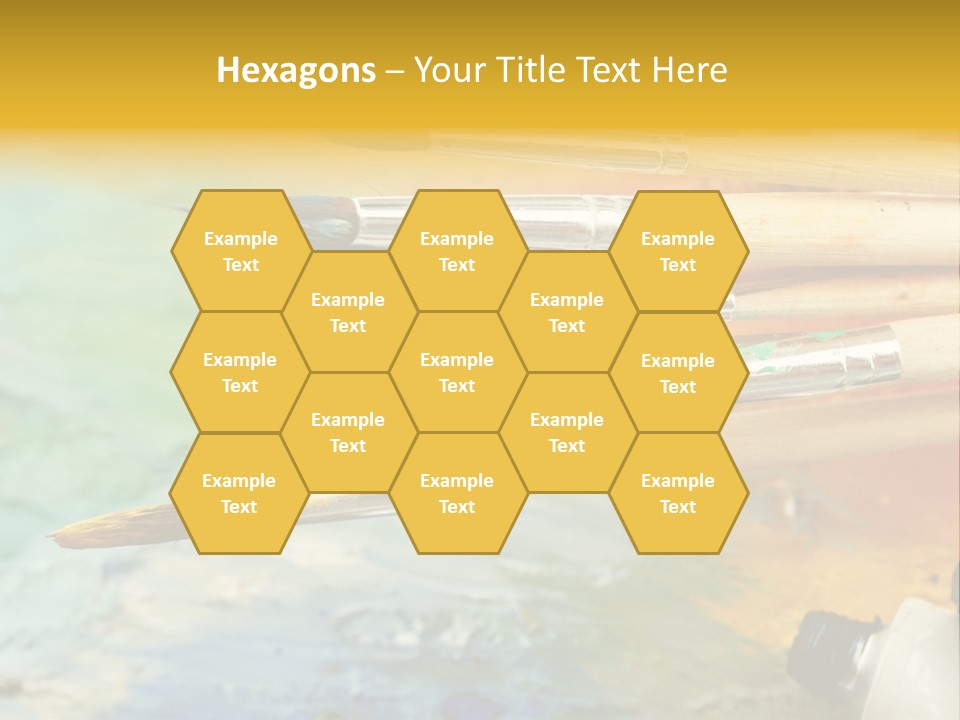 A Group Of Paintbrushes Sitting On Top Of A Table PowerPoint Template