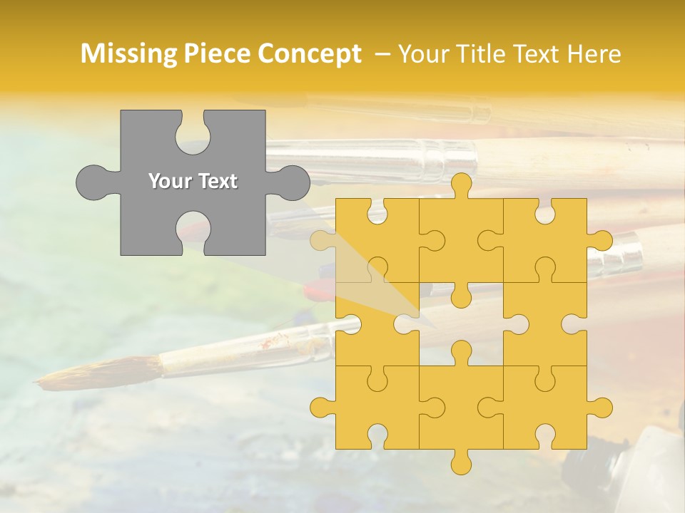 A Group Of Paintbrushes Sitting On Top Of A Table PowerPoint Template