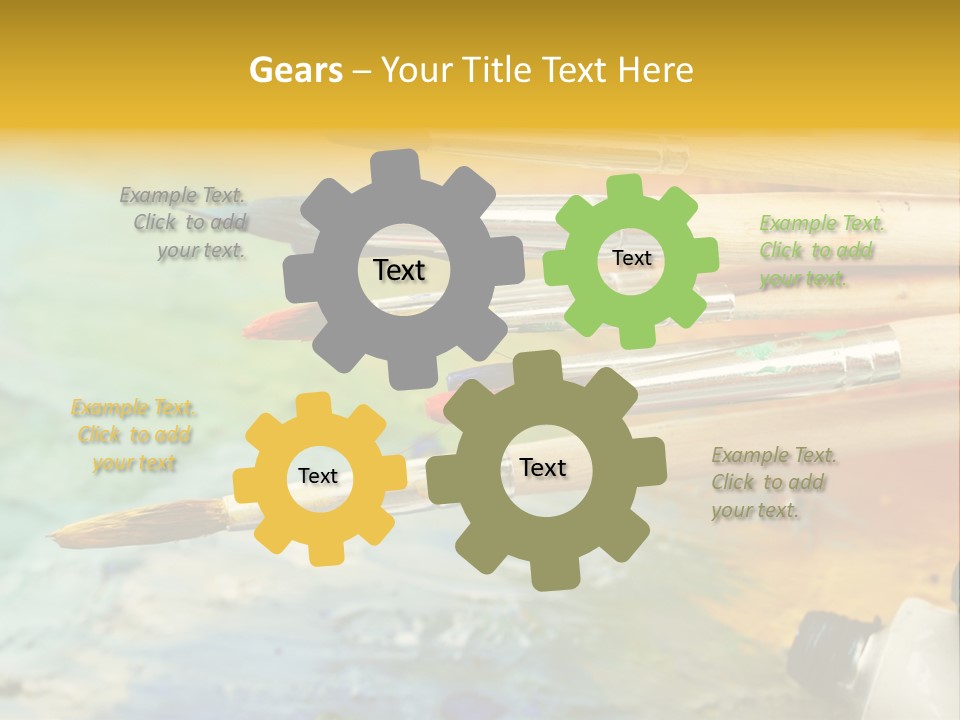 A Group Of Paintbrushes Sitting On Top Of A Table PowerPoint Template