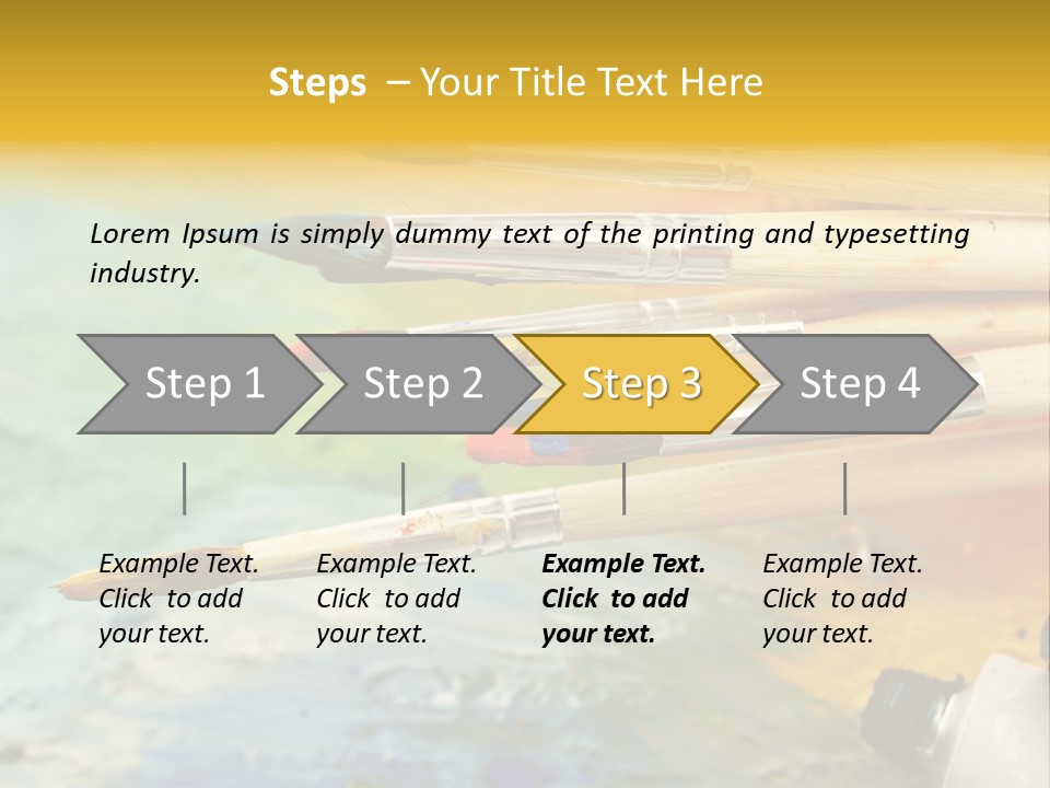 A Group Of Paintbrushes Sitting On Top Of A Table PowerPoint Template