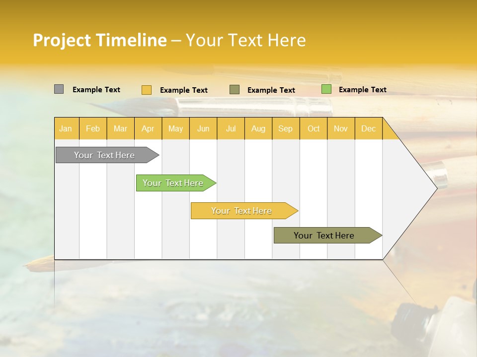 A Group Of Paintbrushes Sitting On Top Of A Table PowerPoint Template