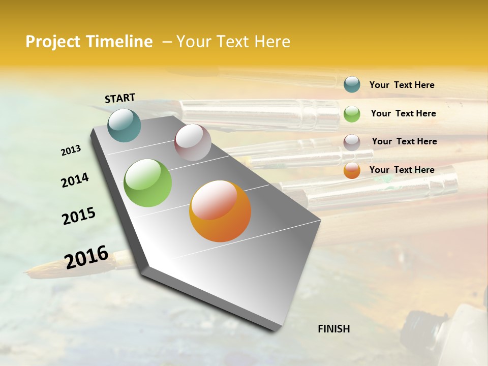A Group Of Paintbrushes Sitting On Top Of A Table PowerPoint Template
