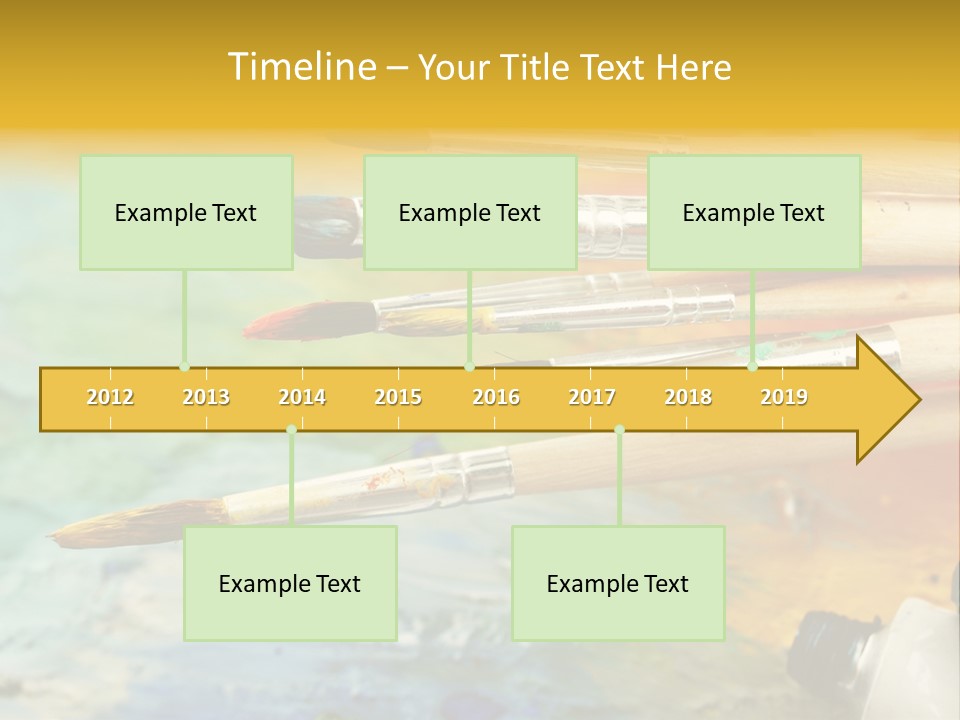 A Group Of Paintbrushes Sitting On Top Of A Table PowerPoint Template