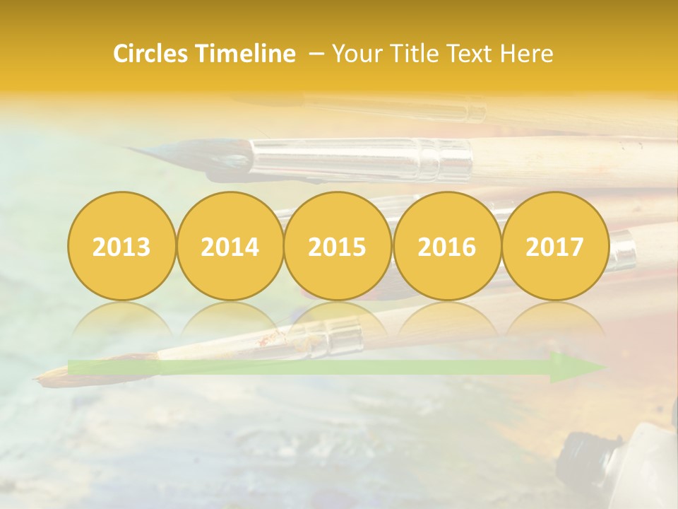 A Group Of Paintbrushes Sitting On Top Of A Table PowerPoint Template