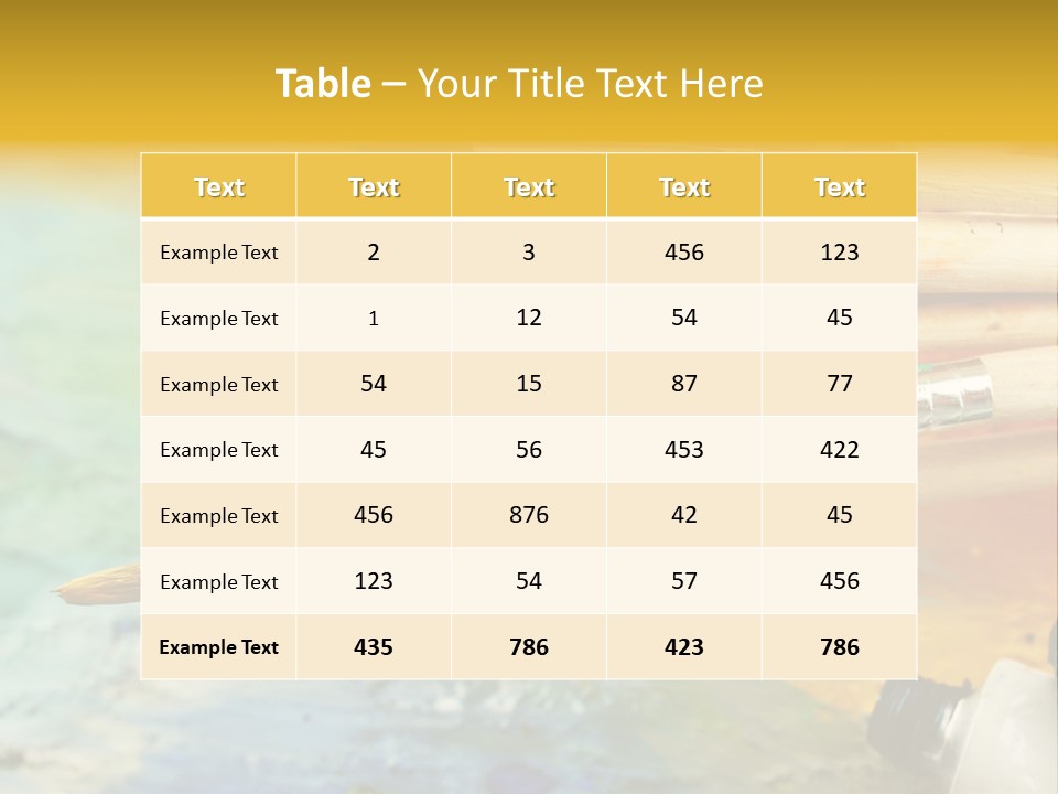 A Group Of Paintbrushes Sitting On Top Of A Table PowerPoint Template