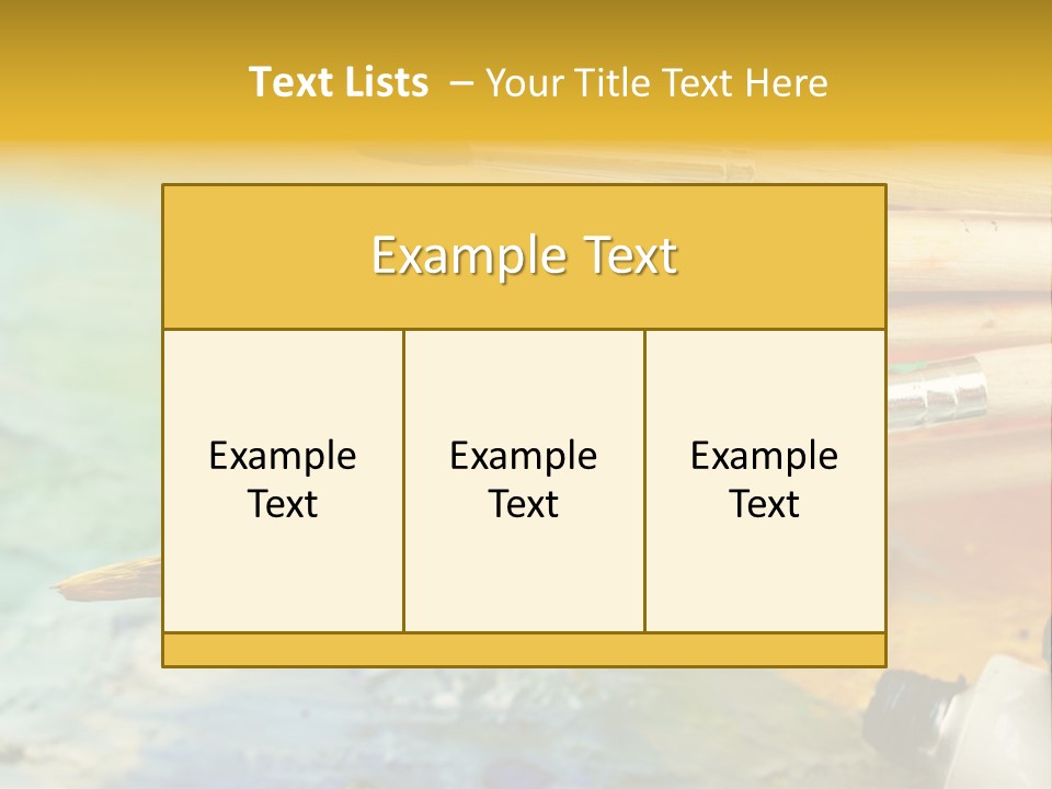 A Group Of Paintbrushes Sitting On Top Of A Table PowerPoint Template