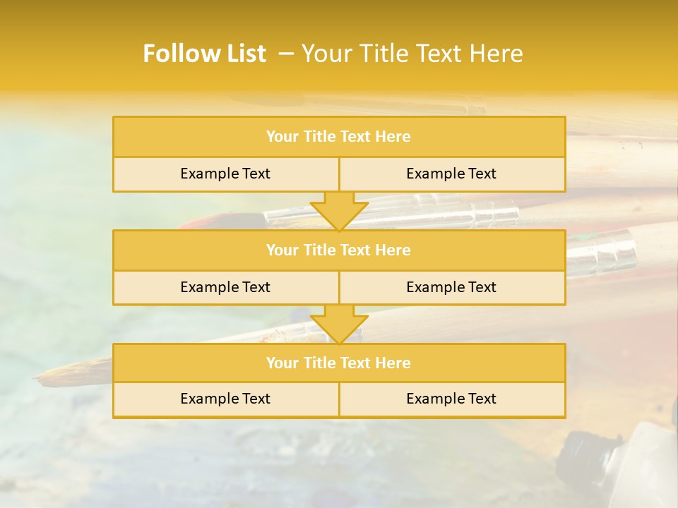 A Group Of Paintbrushes Sitting On Top Of A Table PowerPoint Template