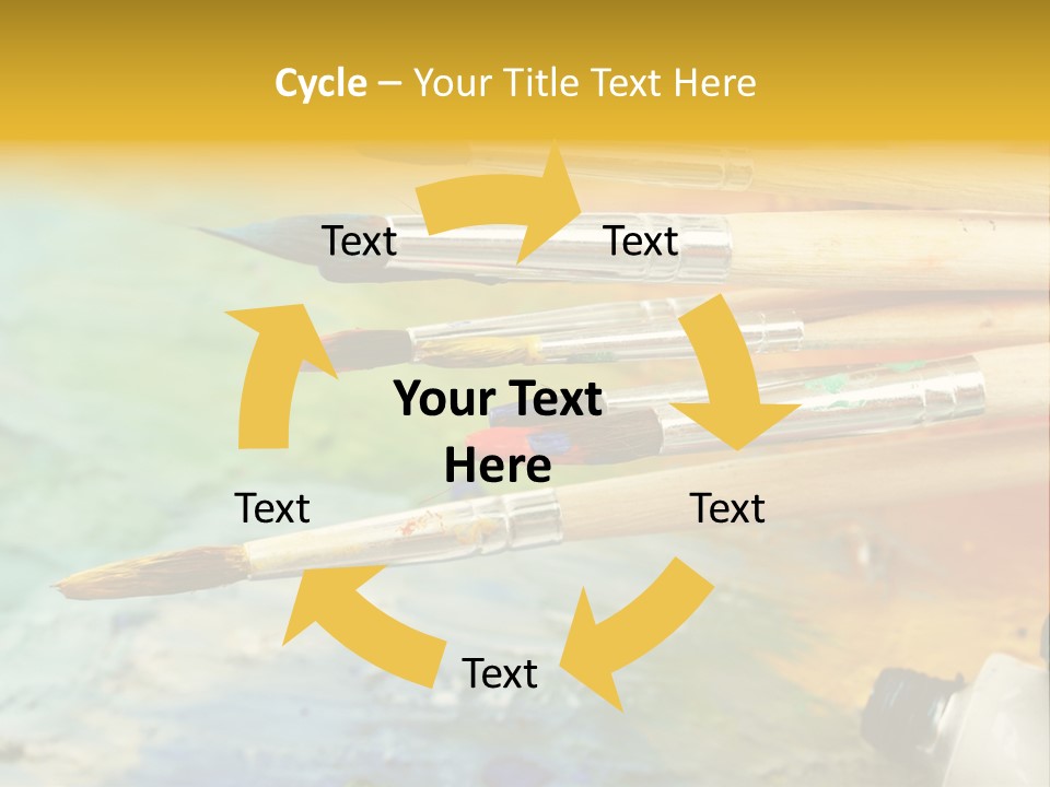 A Group Of Paintbrushes Sitting On Top Of A Table PowerPoint Template