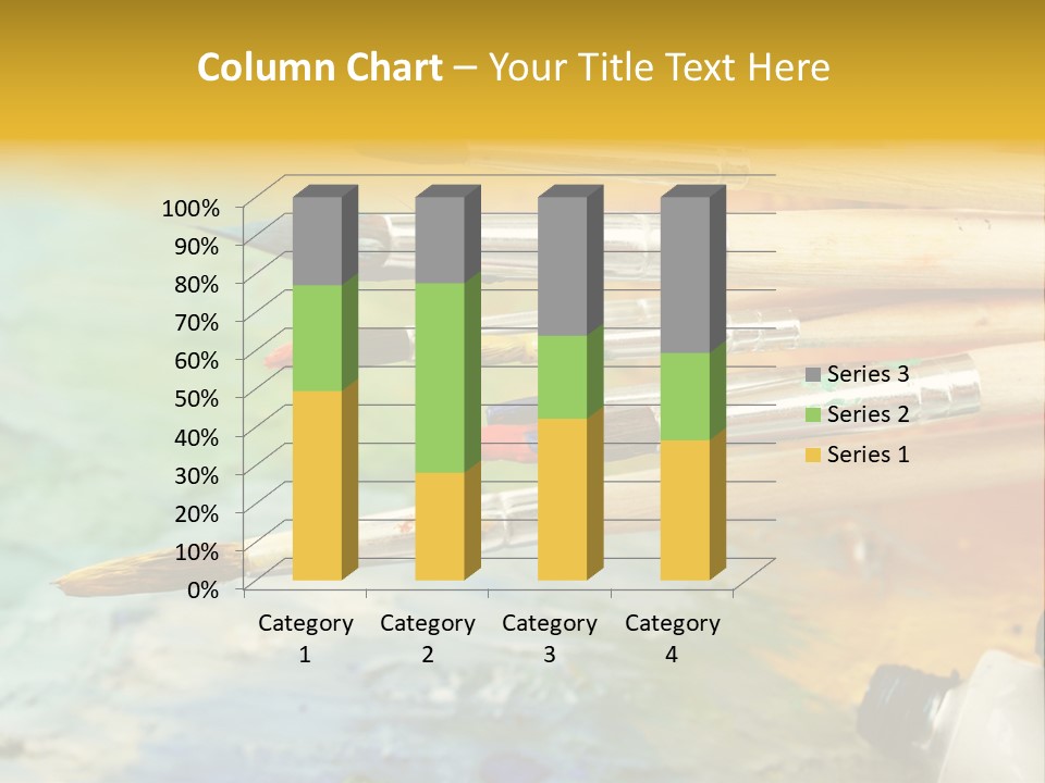 A Group Of Paintbrushes Sitting On Top Of A Table PowerPoint Template