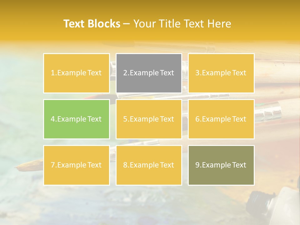 A Group Of Paintbrushes Sitting On Top Of A Table PowerPoint Template