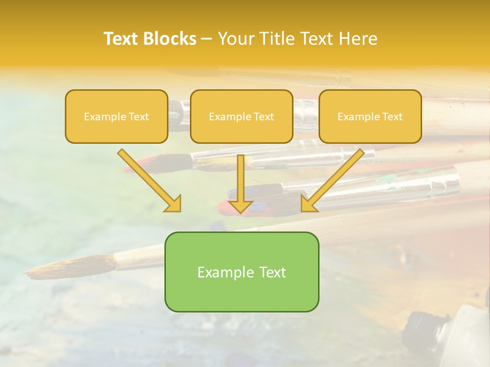 A Group Of Paintbrushes Sitting On Top Of A Table PowerPoint Template