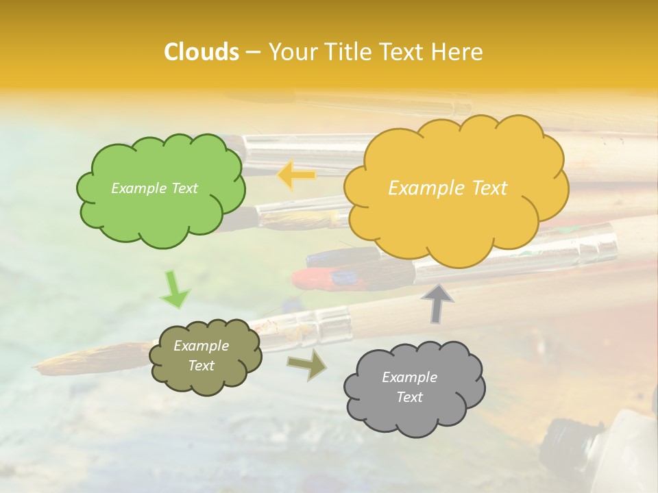 A Group Of Paintbrushes Sitting On Top Of A Table PowerPoint Template