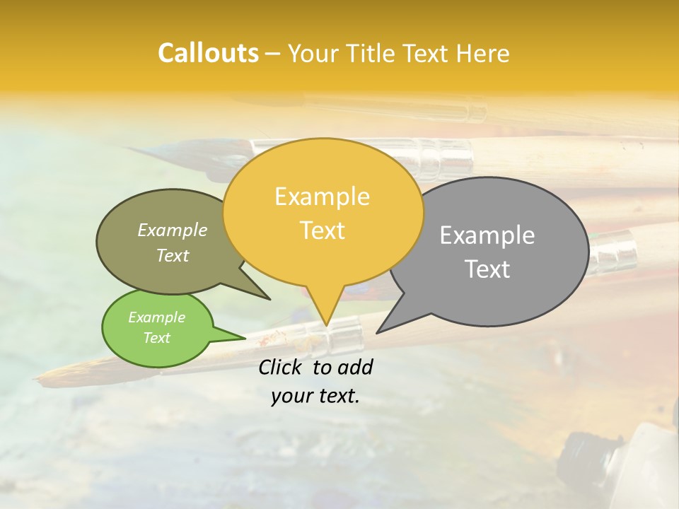 A Group Of Paintbrushes Sitting On Top Of A Table PowerPoint Template