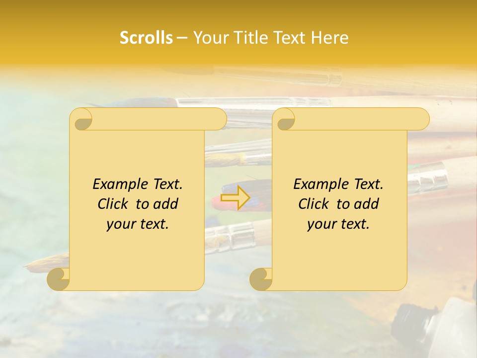A Group Of Paintbrushes Sitting On Top Of A Table PowerPoint Template