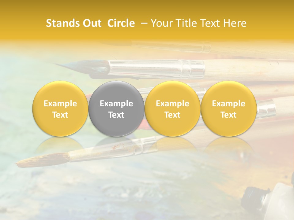 A Group Of Paintbrushes Sitting On Top Of A Table PowerPoint Template