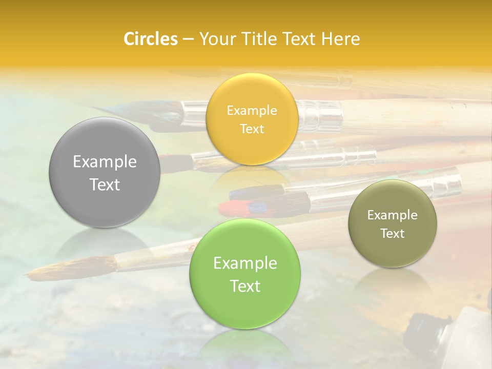 A Group Of Paintbrushes Sitting On Top Of A Table PowerPoint Template