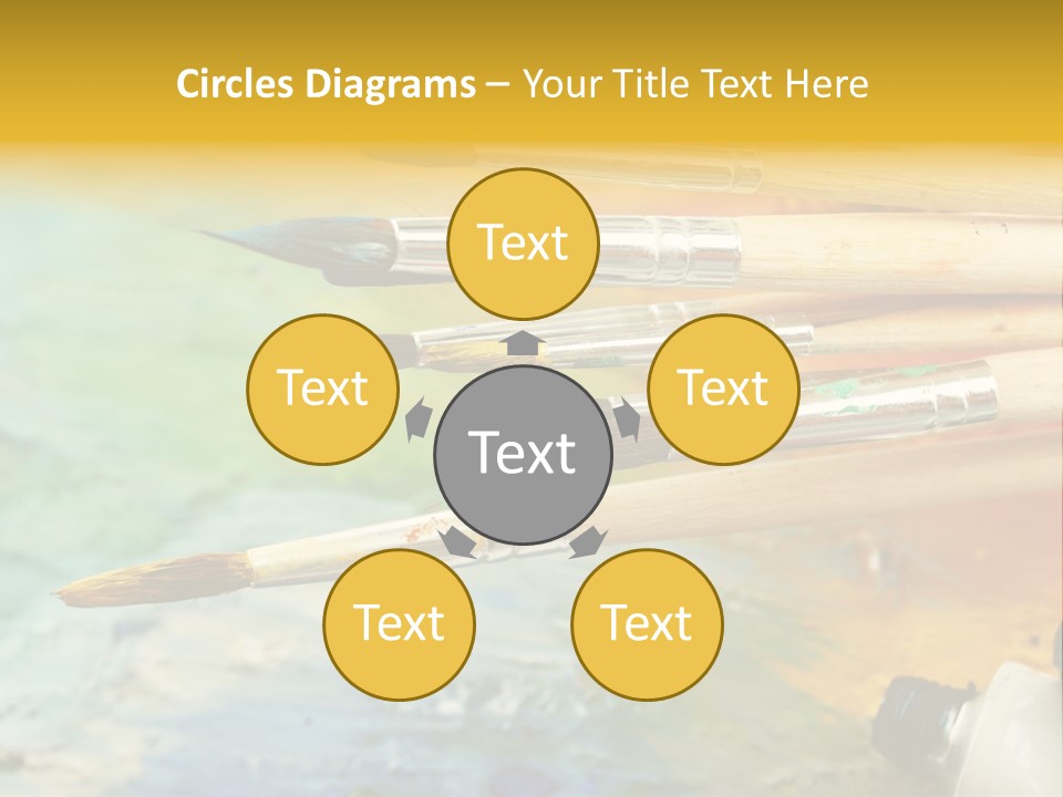 A Group Of Paintbrushes Sitting On Top Of A Table PowerPoint Template