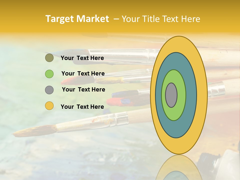 A Group Of Paintbrushes Sitting On Top Of A Table PowerPoint Template