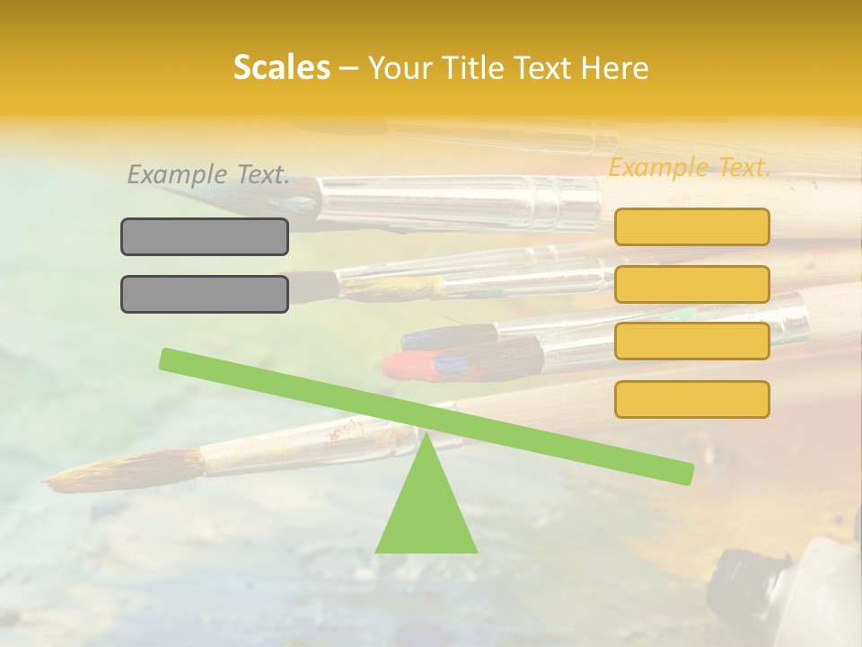 A Group Of Paintbrushes Sitting On Top Of A Table PowerPoint Template
