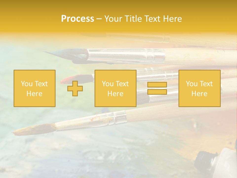 A Group Of Paintbrushes Sitting On Top Of A Table PowerPoint Template