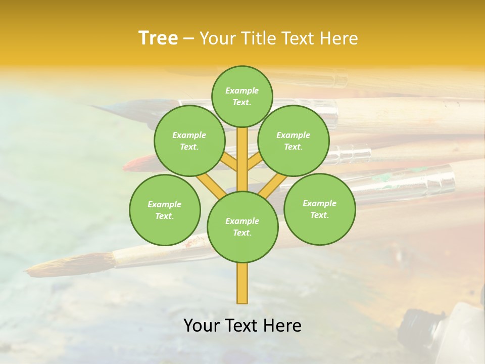 A Group Of Paintbrushes Sitting On Top Of A Table PowerPoint Template