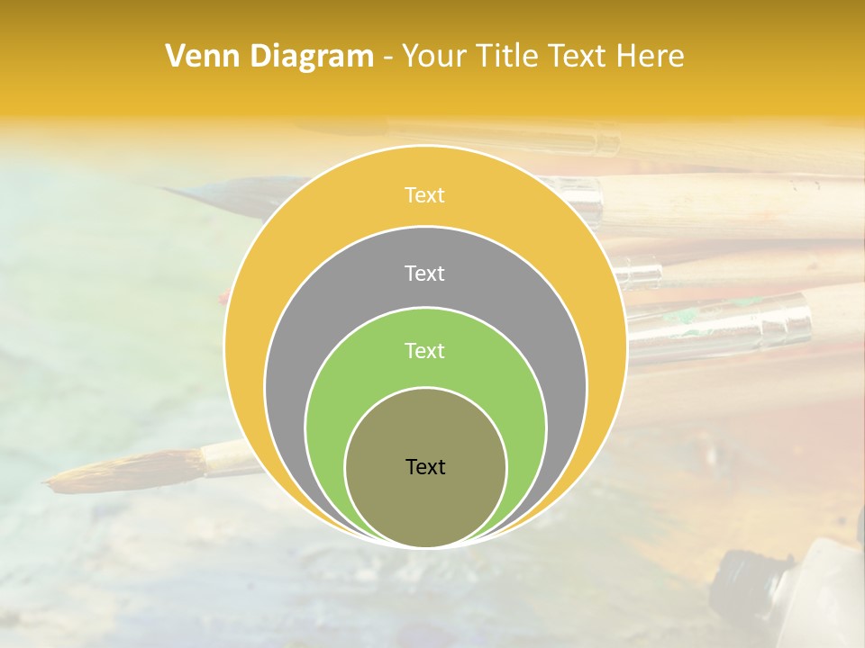 A Group Of Paintbrushes Sitting On Top Of A Table PowerPoint Template
