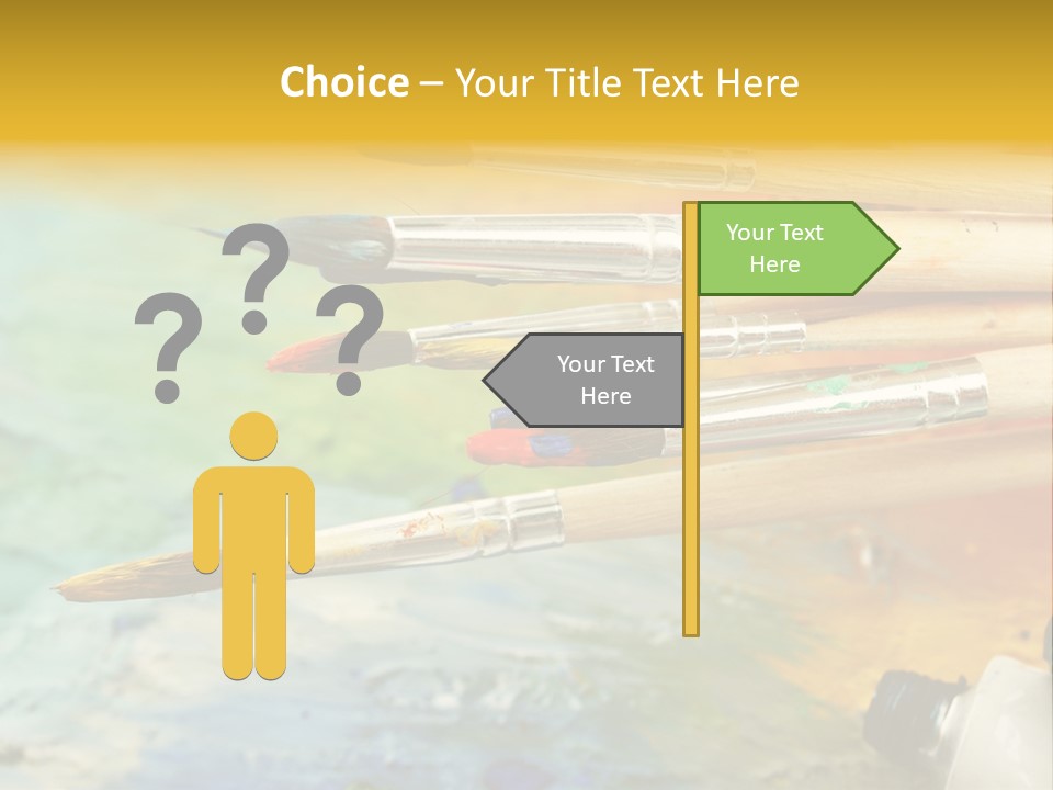 A Group Of Paintbrushes Sitting On Top Of A Table PowerPoint Template