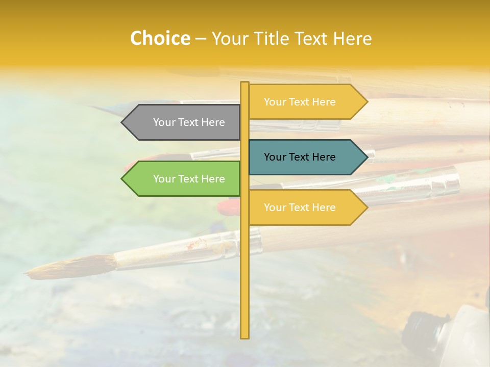 A Group Of Paintbrushes Sitting On Top Of A Table PowerPoint Template