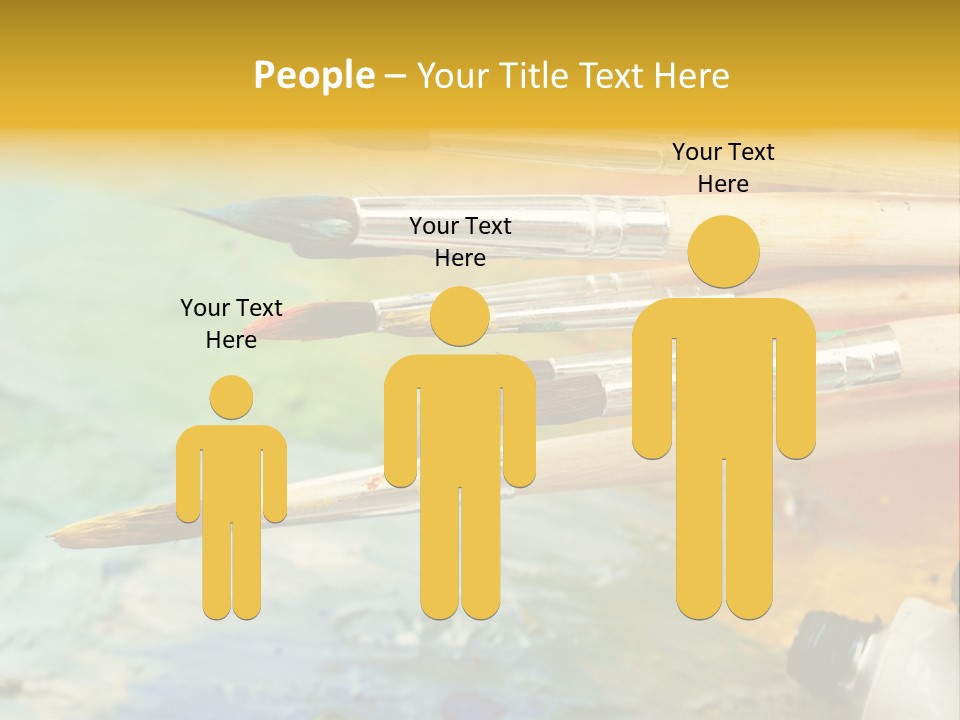 A Group Of Paintbrushes Sitting On Top Of A Table PowerPoint Template