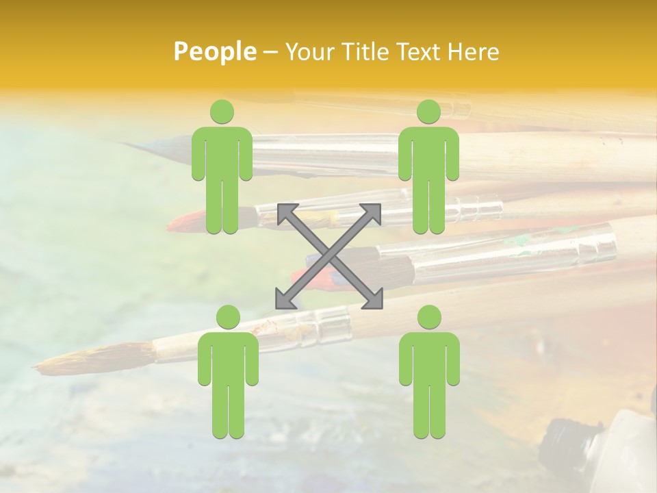 A Group Of Paintbrushes Sitting On Top Of A Table PowerPoint Template