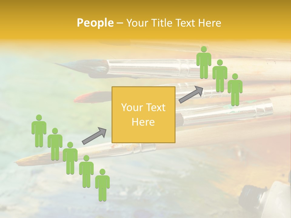 A Group Of Paintbrushes Sitting On Top Of A Table PowerPoint Template