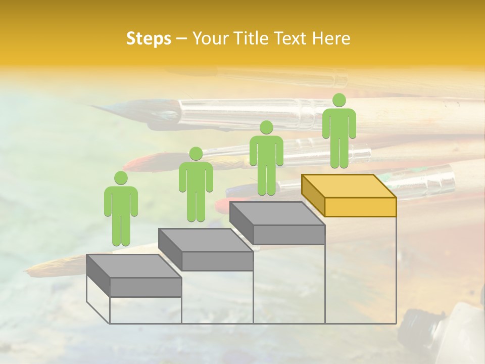 A Group Of Paintbrushes Sitting On Top Of A Table PowerPoint Template