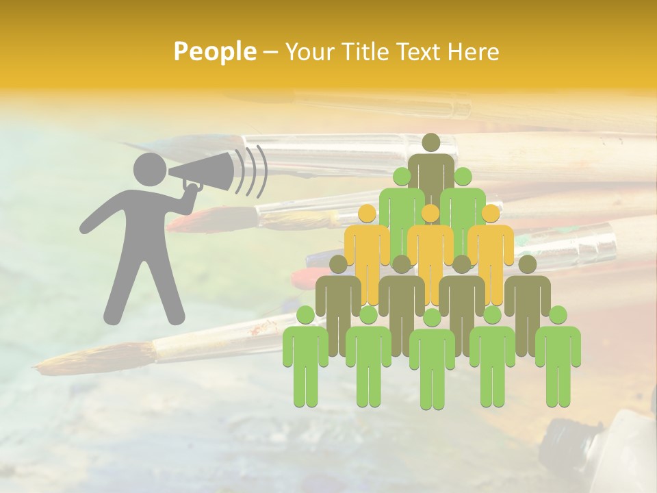 A Group Of Paintbrushes Sitting On Top Of A Table PowerPoint Template