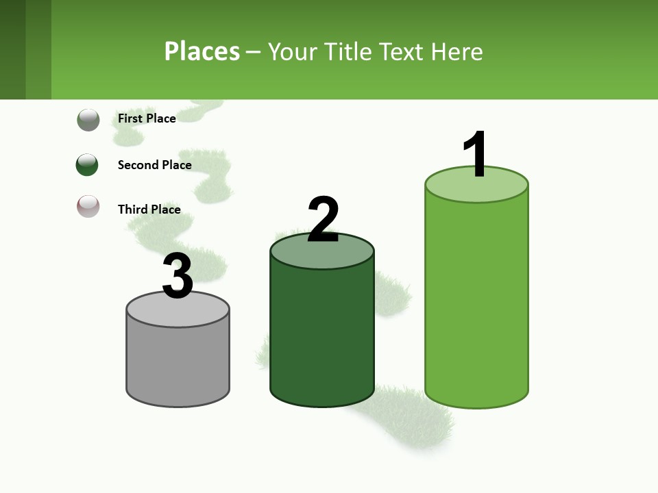 A Green Foot Print On A White Background PowerPoint Template
