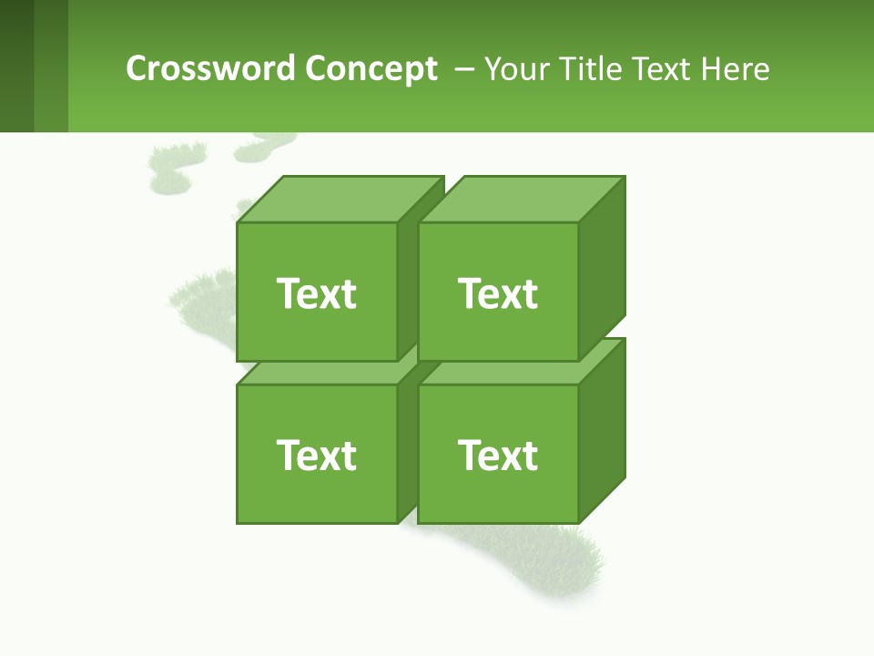 A Green Foot Print On A White Background PowerPoint Template