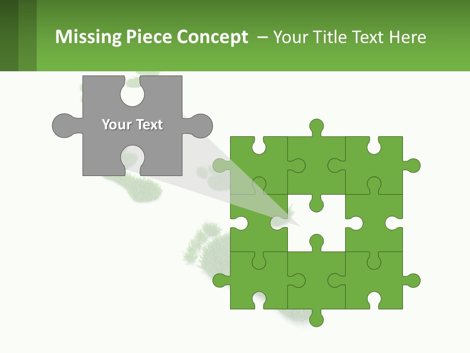 A Green Foot Print On A White Background PowerPoint Template