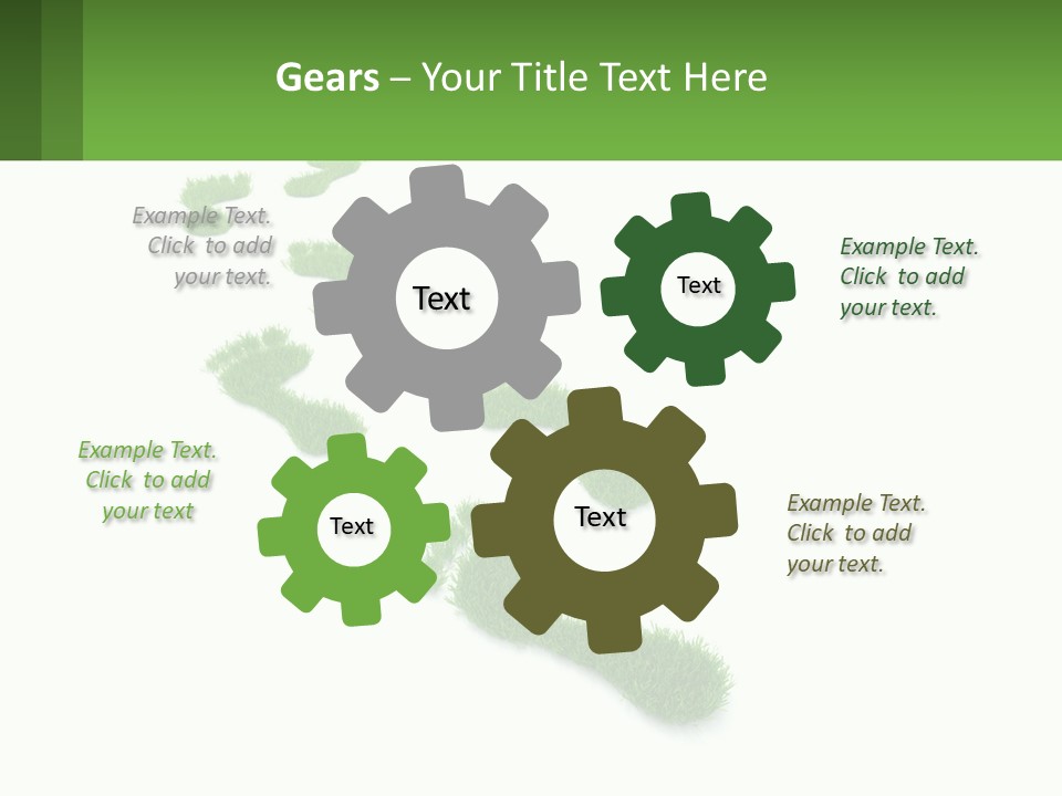 A Green Foot Print On A White Background PowerPoint Template