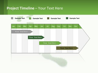 A Green Foot Print On A White Background PowerPoint Template