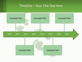 A Green Foot Print On A White Background PowerPoint Template