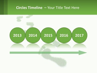 A Green Foot Print On A White Background PowerPoint Template