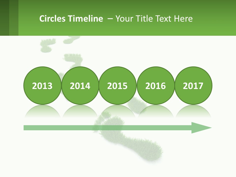 A Green Foot Print On A White Background PowerPoint Template