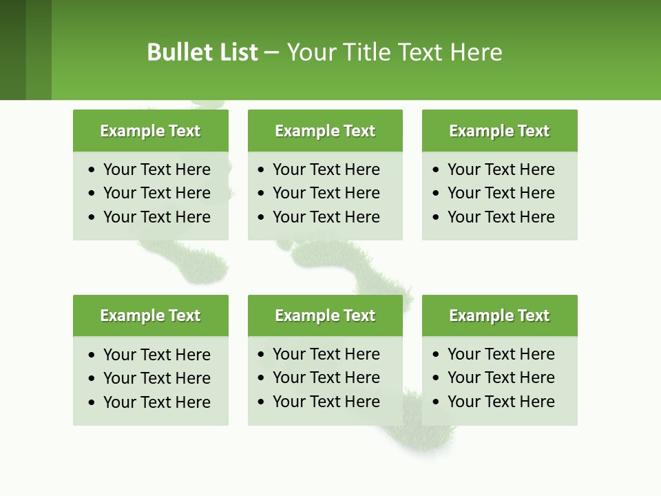 A Green Foot Print On A White Background PowerPoint Template